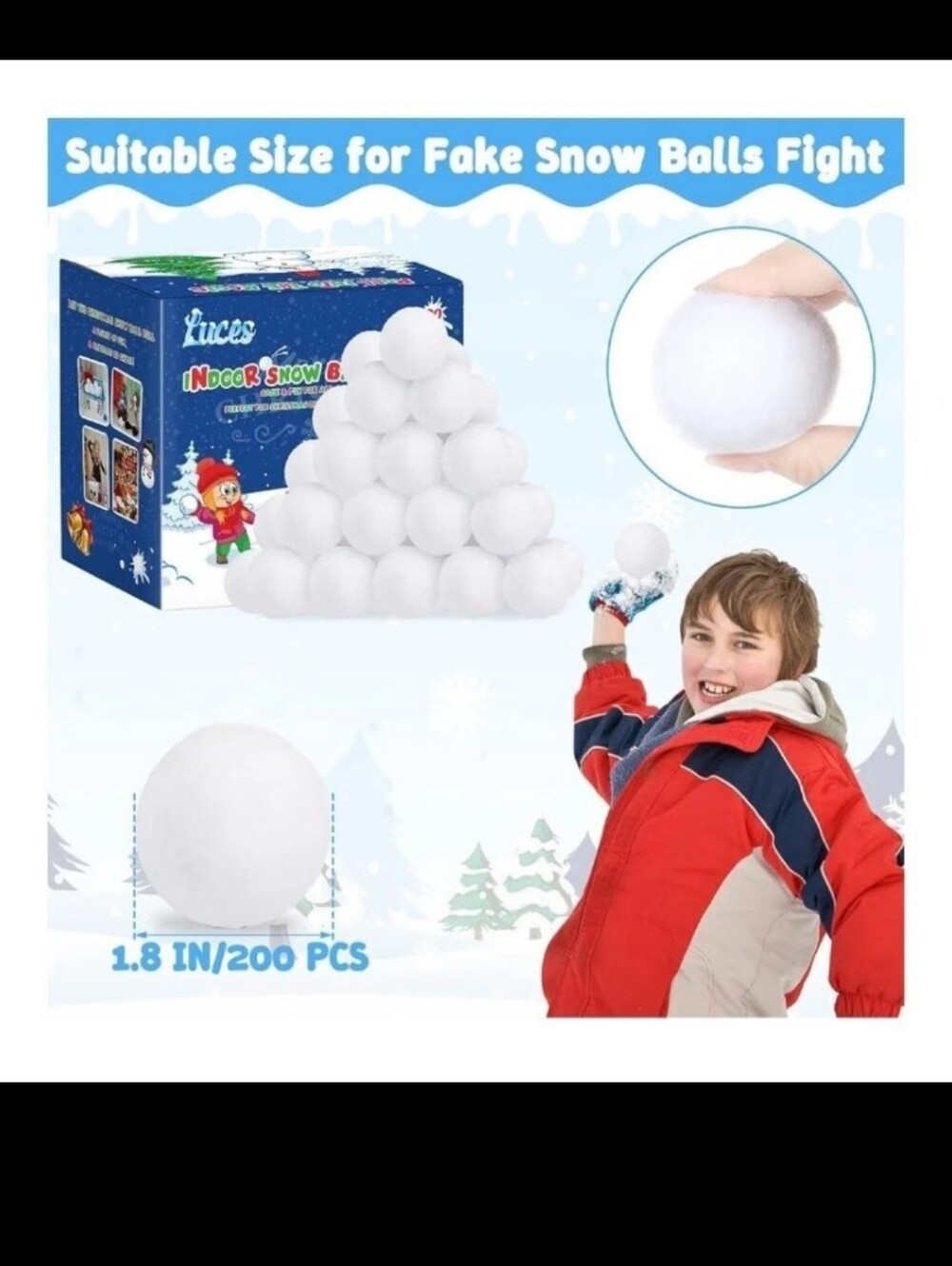 Indoor Fake Snow Balls for Kids - White Pack